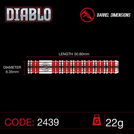 Winmau Šípky Steel Diablo - Parallel - 22g