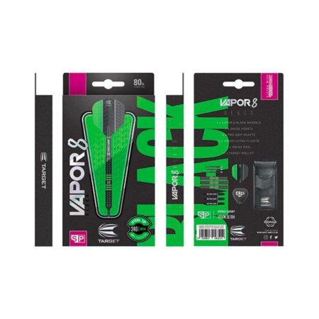 Target - darts Šípky Steel Vapor 8 - Black Green - Swiss Point - 24g