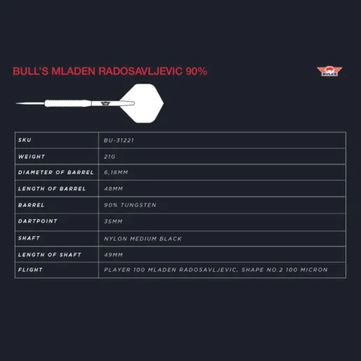 Bull's NL Šípky Steel Mladen Radosavljevic - 21g