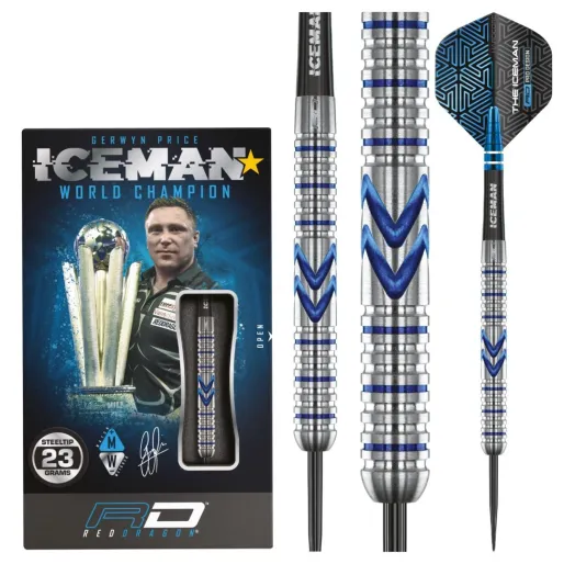 Red Dragon Šípky Steel Gerwyn Price Iceman - Midnight - 23g