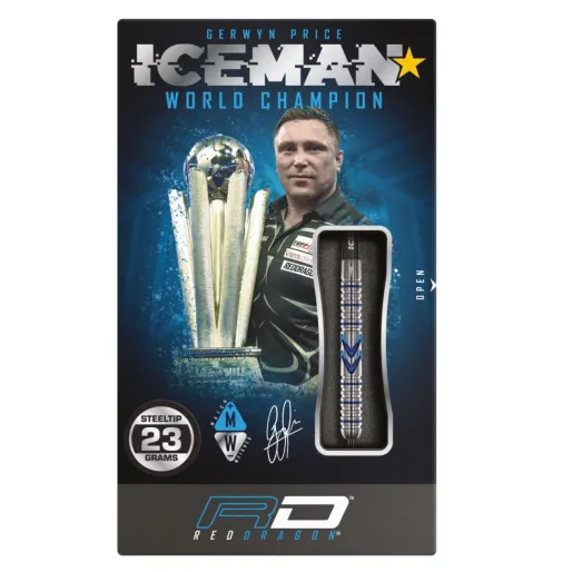 Red Dragon Šípky Steel Gerwyn Price Iceman - Midnight - 23g