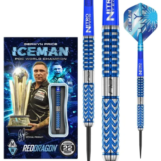 Red Dragon Šípky Steel Gerwyn Price Iceman - Glacier - 24g