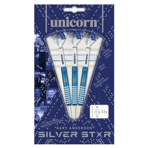 Unicorn Šípky Steel Silver Star Blue - Gary Anderson - 25g