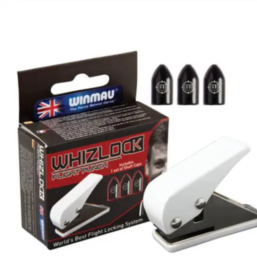 Winmau Whizlock Flight Punch & Shaft Caps - Dierovač a krytky násadok