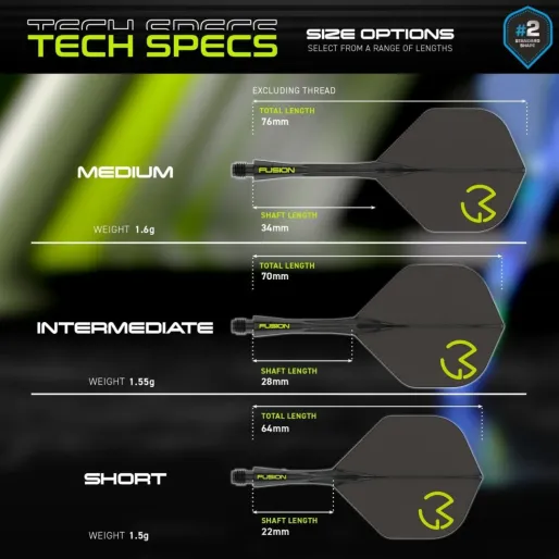 Winmau Letky Fusion MvG - No2 - black & green - midi