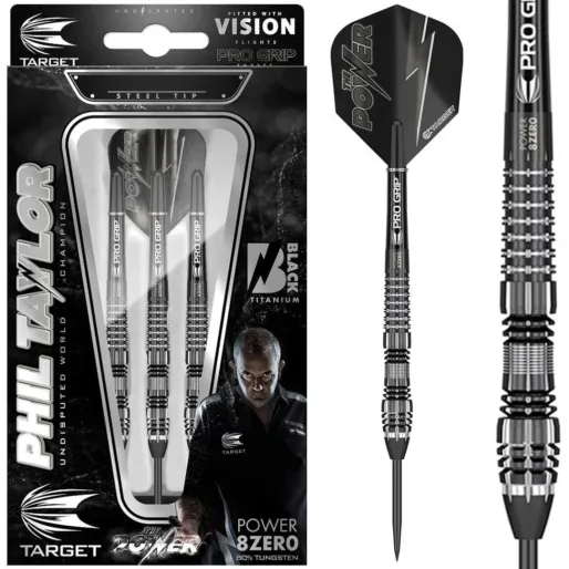 Target - darts Šípky Steel Power 8Zero - Phil Taylor - Black 4 - 21 g