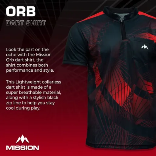 Mission Košeľa Orb - Black & Red - L