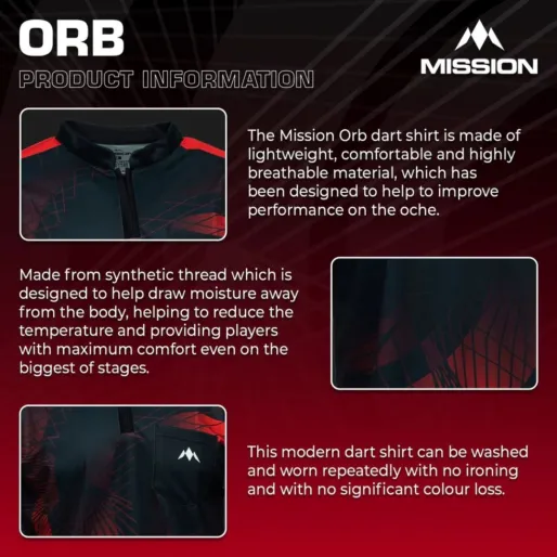Mission Košeľa Orb - Black & Red - L