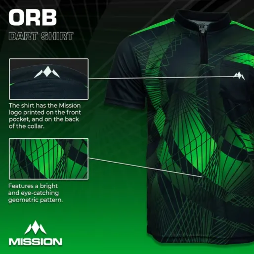 Mission Košeľa Orb - Black & Green - S