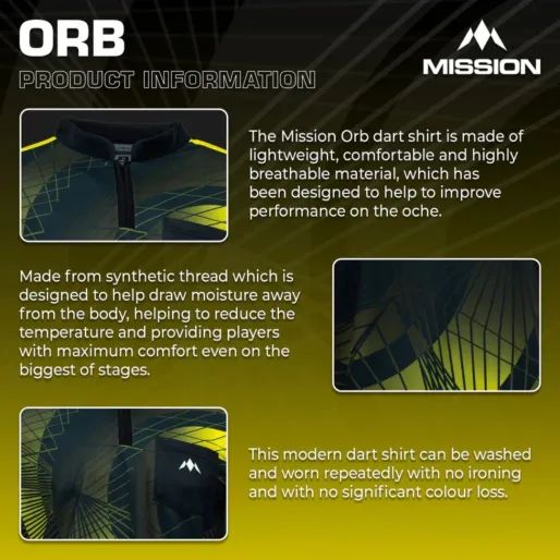 Mission Košeľa Orb - Black & Yellow - XL