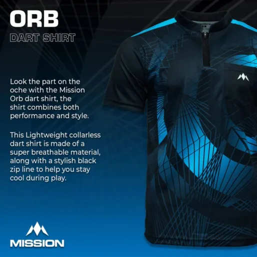 Mission Košeľa Orb - Black & Blue - XL