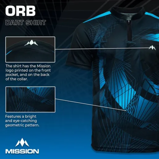 Mission Košeľa Orb - Black & Blue - XL