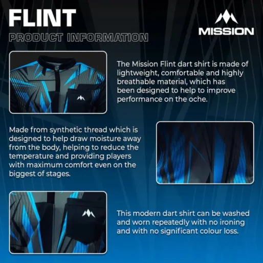 Mission Košeľa Flint - Black & Blue - L