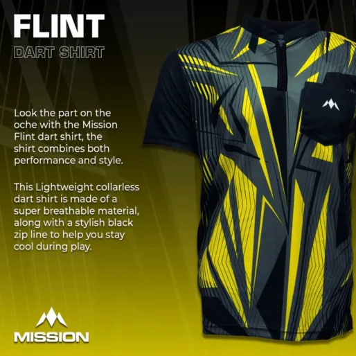 Mission Košeľa Flint - Black & Yellow - M