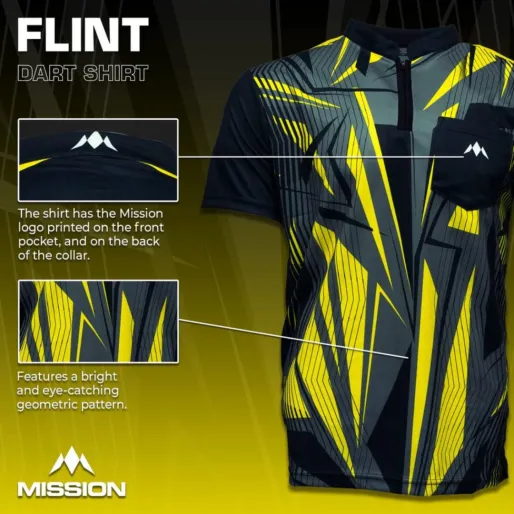 Mission Košeľa Flint - Black & Yellow - M