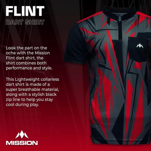 Mission Košeľa Flint - Black & Red - XXL
