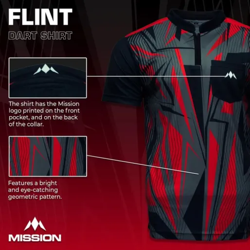 Mission Košeľa Flint - Black & Red - XXL
