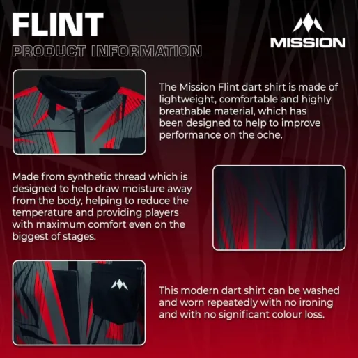 Mission Košeľa Flint - Black & Red - XXL
