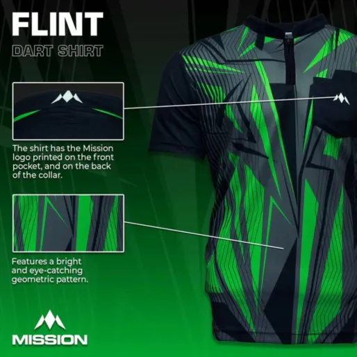 Mission Košeľa Flint - Black & Green - XXL