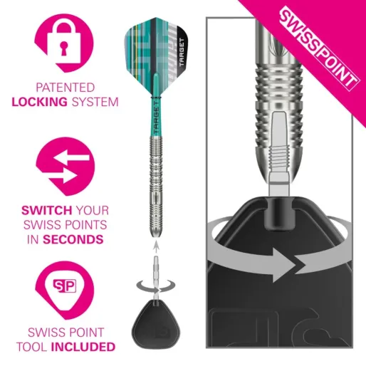 Target - darts Šípky Steel Hydro 01 - Swiss Point - 22g