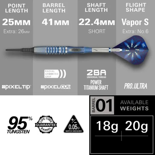 Target - darts Šípky Phil Taylor - Power Gx2 - 20g