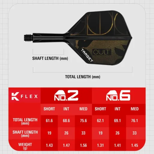 Target - darts Letky K-Flex - Cult - No2 - Short - TRG410169
