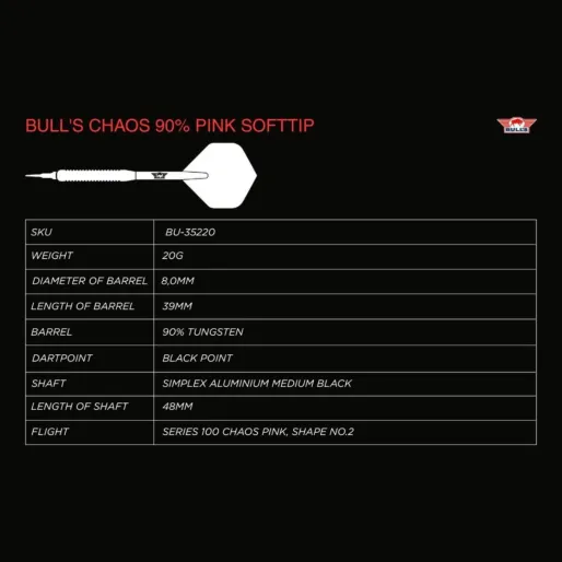 Bull's NL Šípky Chaos - Pink - 20g
