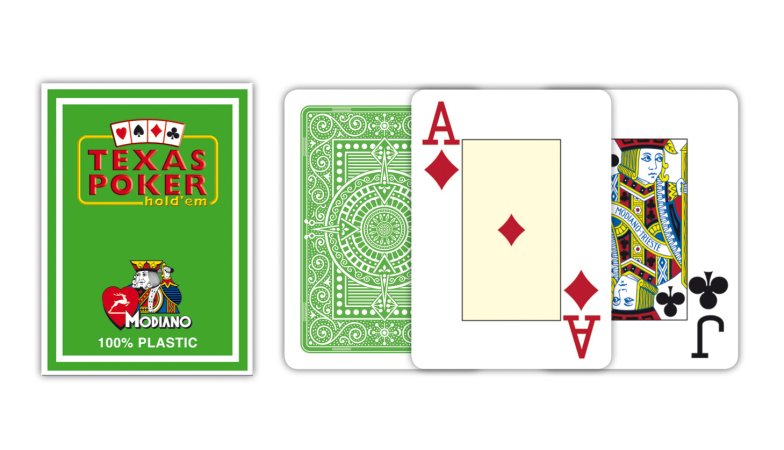 Modiano Texas Poker Size - 2 Jumbo Index - Profi plastové karty - červená